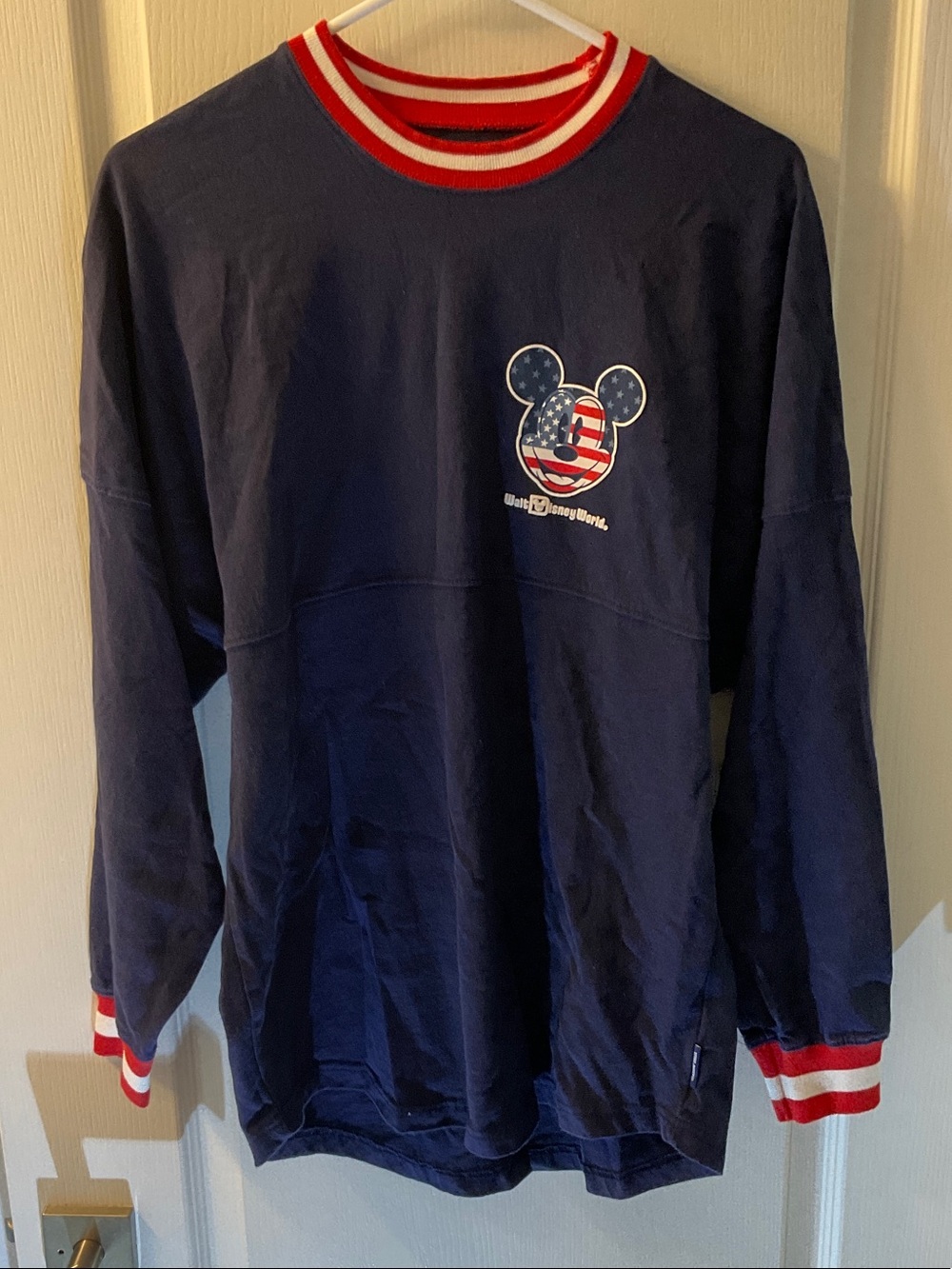 Disney Navy Sweatshirt with Red & White Mickey USA Graphic